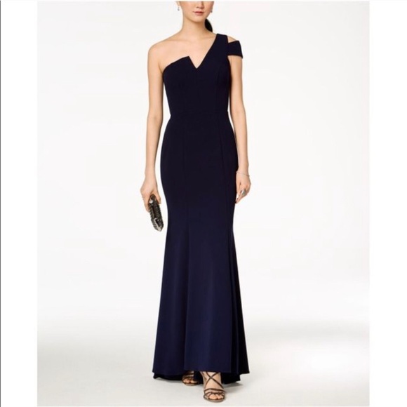 Betsy & Adam one shoulder evening dress - Picture 1 of 6